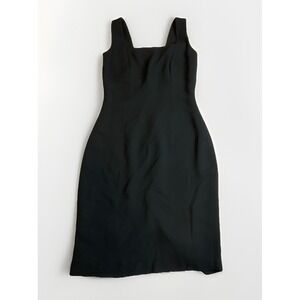 Andrea Polizzi Rex Lester Black Dress LBD Size 4 90s Y2K Shaped Sleeveless Lined